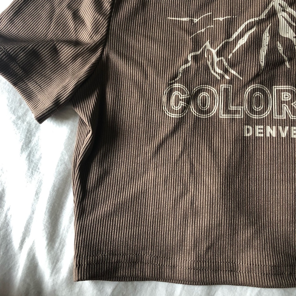 Brown Basic Crop Top - Picture 2 of 3